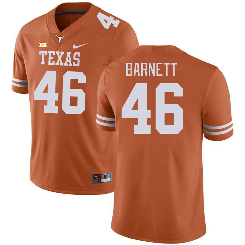 Men #46 Spencer Barnett Texas Longhorns College Football Jerseys Stitched-Orange